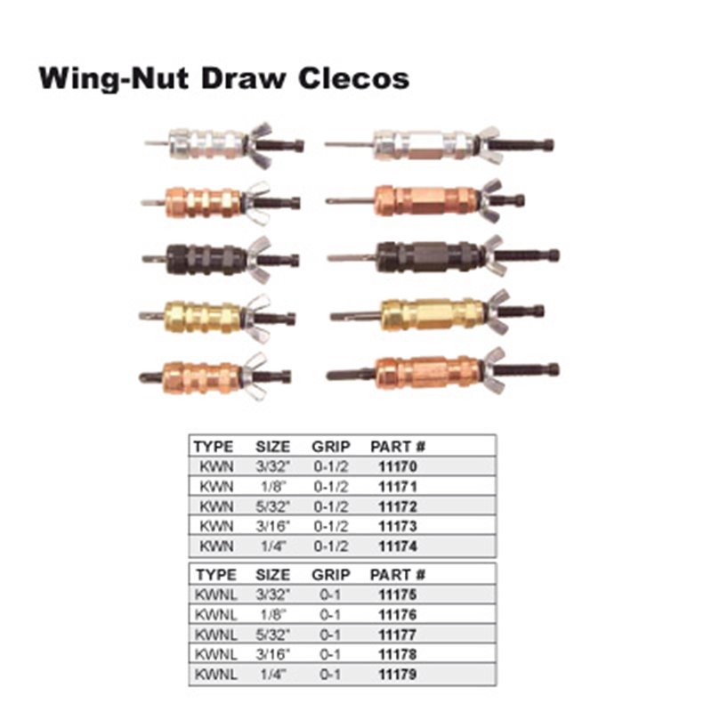 Wing nut draw clecos M&D Aeroespacial